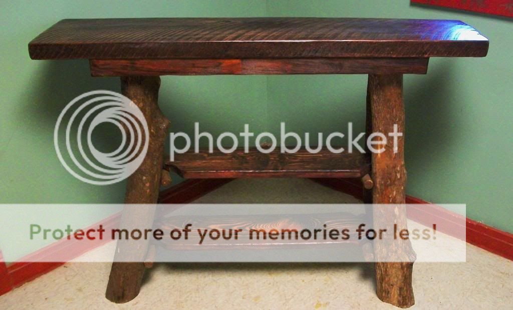 Rustic Sofa Console Table w shelves Pine and Laurel Log Cabin Furniture J Wade eBay